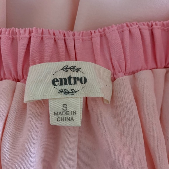 Entro Tiered Babydoll Mini Dress Size Small Red Pink - Picture 2 of 7